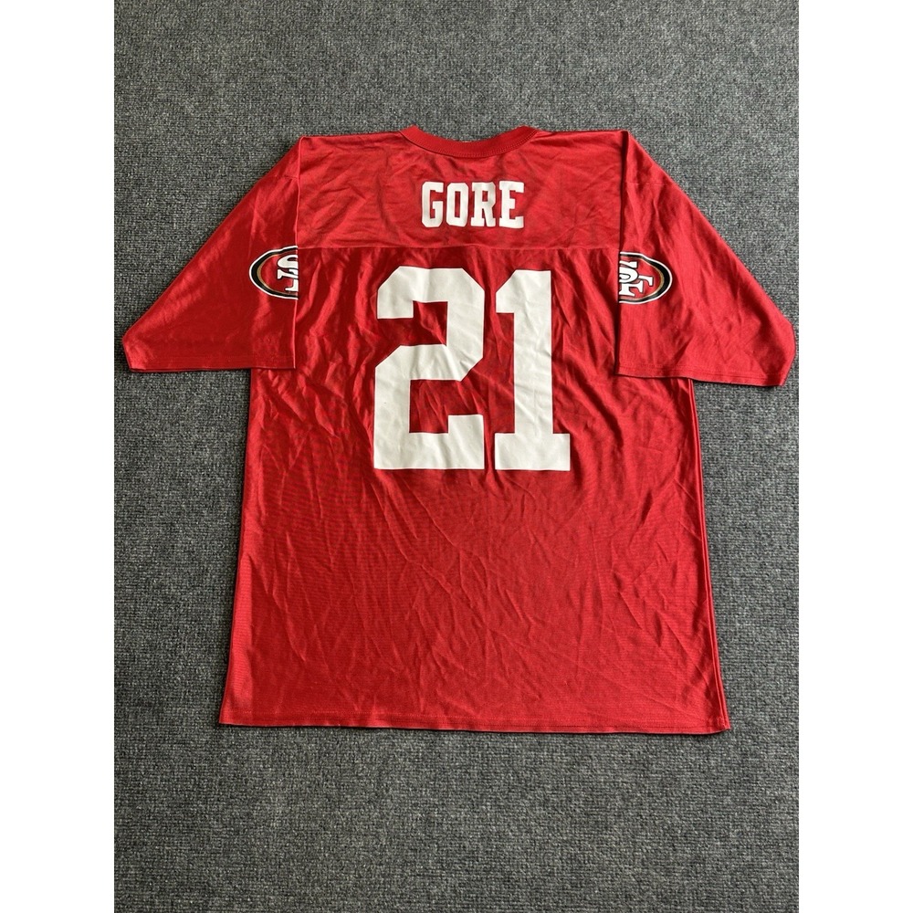 Mens San Francisco 49ers Frank Gore #21 NFL Football Jersey Red, Size L